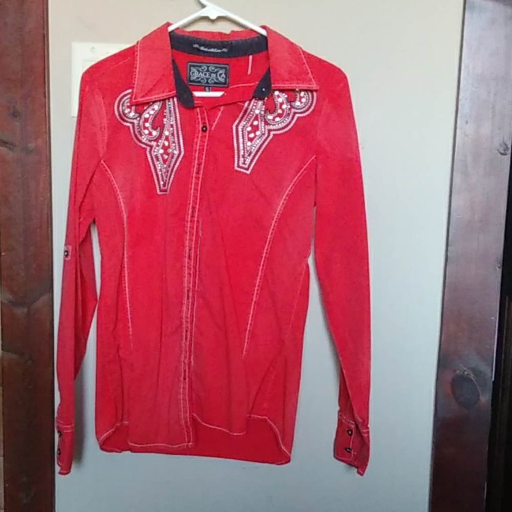 Red western shirt